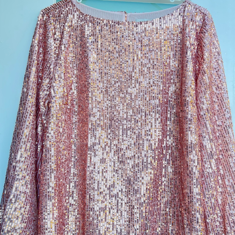 LOFT Rose Gold Sequin Blouse